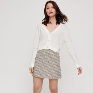 Aritzia Wilfred Renee Eliot Plaid Wool-Cashmere Blend Mini Skirt, /Size 4